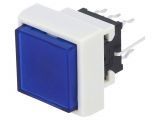 Button switch, for keyboard, ON-(ON), 0.1A/30VDC, DPDT, square