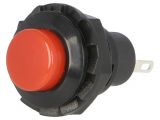 Button switch, button, OFF-(ON), 1.5A/250VAC, SPST, round
