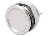 Button switch, piezoelectric, OFF-(ON), 0.1A/42VAC, SPST, round