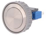 Button switch, vandal resistant, ON-(ON), 10A/250VAC, SPDT, round