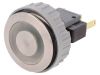 Button switch, vandal resistant, ON-(ON), 3A/250VAC, SPDT, round