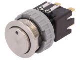 Button switch, vandal resistant, OFF-ON, 12A/250VAC, DPST, protruding 135850