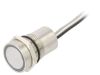 Button switch, capacitive, OFF-(ON), 0.01A/12VDC, SPST, round