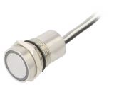 Button switch, capacitive, OFF-(ON), 0.01A/12VDC, SPST, round