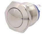 Button switch, vandal resistant, OFF-(ON), 2A/36VDC, SPST, protruding 135872