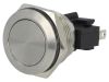 Button switch, vandal resistant, ON-(ON), 5A/250VAC, SPDT, protruding