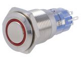 Button switch, vandal resistant, OFF-ON, 3A/250VAC, DPST, round 135897