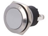 Button switch, vandal resistant, OFF-(ON), 1A/50VAC, SPST, round