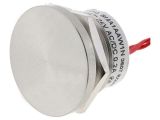Button switch, piezoelectric, OFF-(ON), 0.2A/24VDC, SPST, round