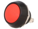 Button switch, vandal resistant, OFF-(ON), 2A/36VDC, SPST, protruding