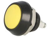 Button switch, vandal resistant, OFF-(ON), 2A/36VDC, SPST, protruding 135950