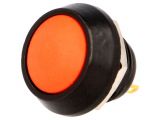 Button switch, vandal resistant, OFF-(ON), 2A/36VDC, SPST, protruding 135954