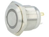 Button switch, vandal resistant, OFF-(ON), 2A/36VDC, SPST, round 135992