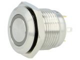 Button switch, vandal resistant, OFF-(ON), 2A/36VDC, SPST, round 135994