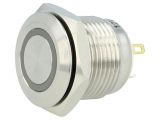 Button switch, vandal resistant, OFF-(ON), 2A/36VDC, SPST, round 135998