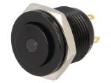 Button switch, vandal resistant, OFF-(ON), 2A/36VDC, SPST, protruding 136008