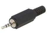 Connector, Stereo 2.5mm, plug, installation on conductor