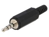 Connector, Stereo 3.5mm, plug, installation on conductor