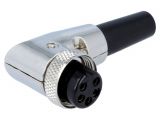 Connector, XLR mini, plug, installation on conductor