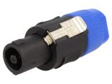 Connector, for loudspeakers, plug, installation on conductor