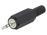 Connector, Stereo 2.5mm, plug, installation on conductor 136350