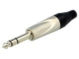 Connector, Stereo 6.3mm, plug, installation on conductor 136445