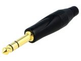 Connector, Stereo 6.3mm, plug, installation on conductor 136446