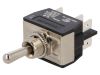 Toggle switch C3972BB, 16A/250VAC, DP3T, (ON)-OFF-(ON)