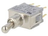Toggle switch ATE2D-2M3-10-Z, 0.05A/48VAC, DPDT, ON-ON