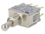 Toggle switch ATE2E-2M3-10-Z, 0.05A/48VAC, DP3T, ON-OFF-ON