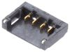 Connector wire-board, 4 contacts, socket, vertical, 1.2mm, 12SH-A4-04-GS-SMT-BK