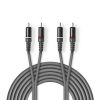 Cable 2xRCA/m-2xRCA/m, 5m, COTH24200GY50, NEDIS
 - 1