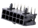 Съединител проводник-платка, 12 контакта, гнездо, 90°, 3mm, 43045-1200