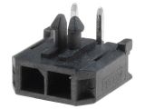 Connector wire-board, 2 contacts, socket, 90°, 3mm, 43650-0200