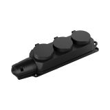 Wet-proof power strip with covers, 3 sockets, IP44, black, BY72-01003, Braytron