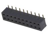Connector pin header type, 20 contacts, socket, vertical, 2mm, ZL266-20DG