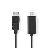 DisplayPort кабел, DisplayPort-HDMI, 3m, черен, 4K 30Hz, NEDIS