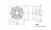 Fan, industrial, axial, Ф350mm, 3270m3 / h, 100W, FDA-4E-350B, 220VAC - 3