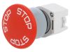 Panel switch, 704.074.3, stop button, 22.3mm, 2 positions