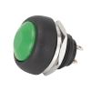 Pushbutton switch PBS-33B, OFF-(ON), 12mm,1A, 250VAC, green