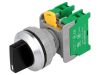 Panel switch, SS30-2/O BK, 1-0-2 3POSITION, rotary, 30mm, 3A/230VAC, 3 positions