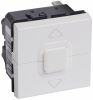 Electric button switch for roller shutters with controller, 6A, 250VAC, built-in, white, 77028
