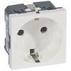 Single power socket, 16A, 250VAC, white, for built-in, schuko, antibacterial, 78702
