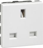 Single power socket, 13A, 250VAC, white, for built-in, english standard, 77505