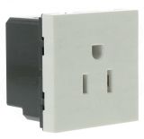 Single power socket, 15A, 127VAC, white, for built-in, american standard, 77504