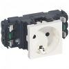 Single power socket, 16A, 250VAC, white, for built-in, schuko, IP40, 77401