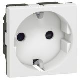 Single power socket, 16A, 250VAC, white, for built-in, schuko, antibacterial, 77211