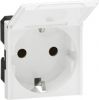 Single power socket, 16A, 250VAC, white, for built-in, antibacterial, 77219
