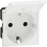 Single power socket, 16A, 250VAC, white, for built-in, antibacterial, 77219