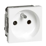 Single power socket, 16A, 230VAC, white, for built-in, schuko, 77140